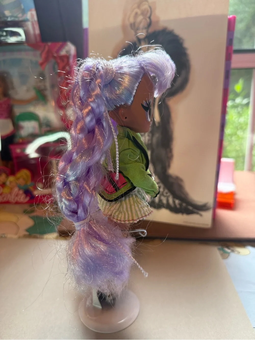 L.O.L. Doll with Lavender Hair and Green Outfit